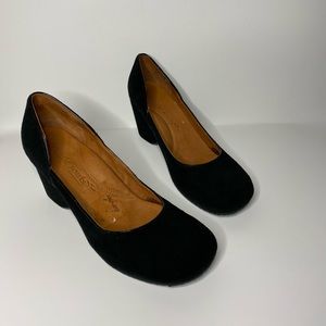 Gentle Souls | Black Suede Wedges